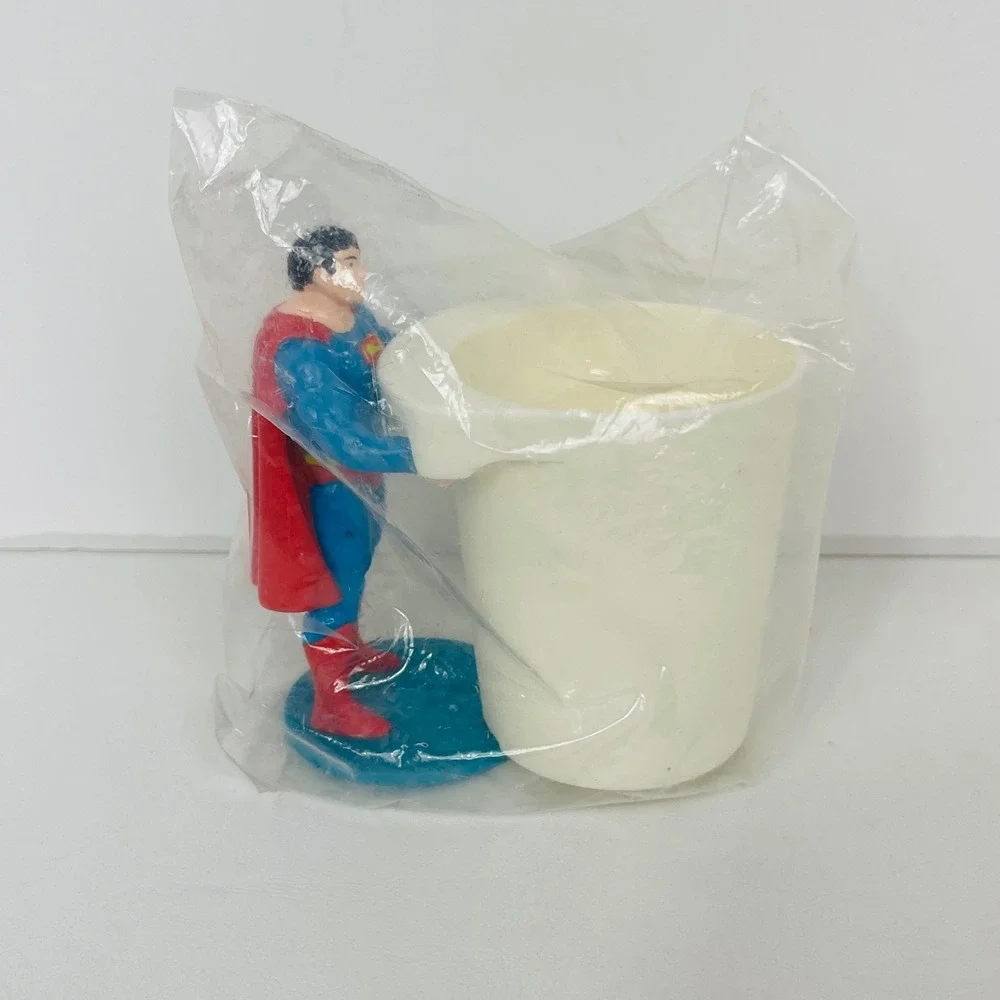 DC Comics Superman Toothbrush Holder Blue Red White Vintage Superhero Unopened